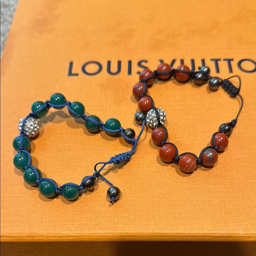 Green and Red Beaded Bracelets